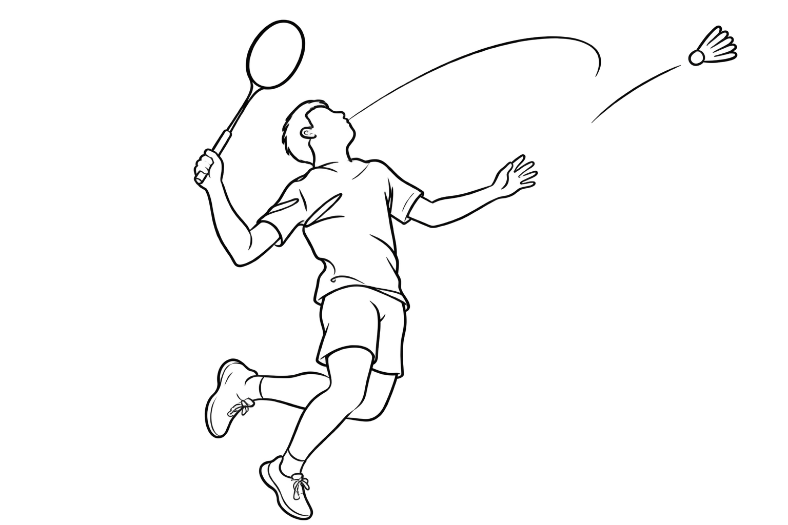 Badminton player line illustration
